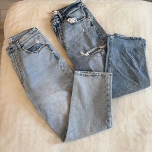 Abercrombie & Fitch Jean Denim Lot of 2 30/10 Curve Love Ankle Straight Ripped